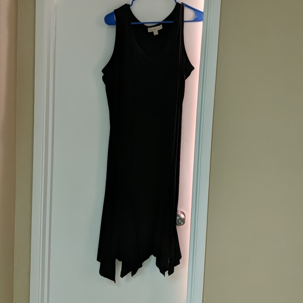 Michael Kors Black Slinky Hankerchief Hem Dress